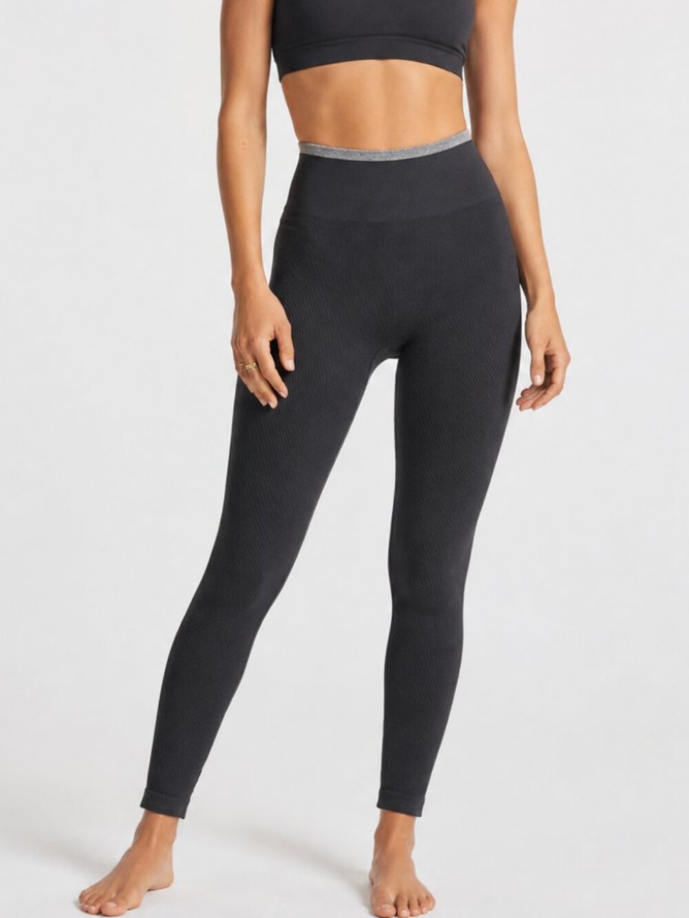 Vuori Helix Seamless High Waist Leggings Black Gray Small